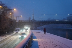 Morningtraffic along Danube Channel