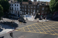 view from the kitchen on Tower Bridge Rd