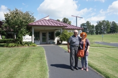 Vernon and Marion in front of the restaurant