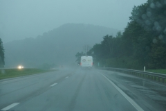 heavy rain on highway
