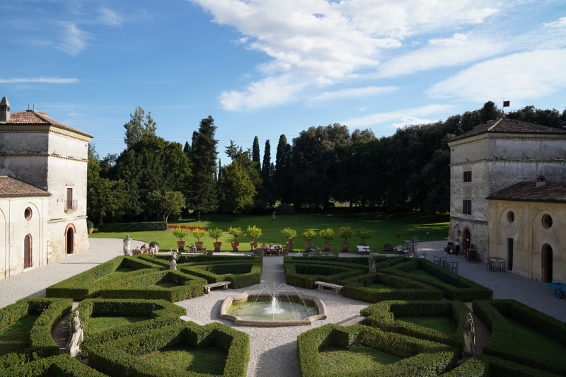 looking down from the terrace