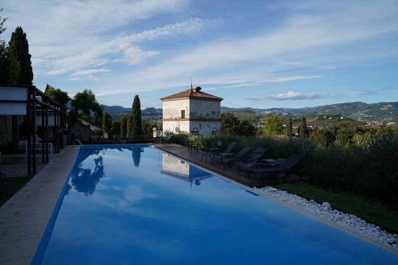 the pool within the vinyard