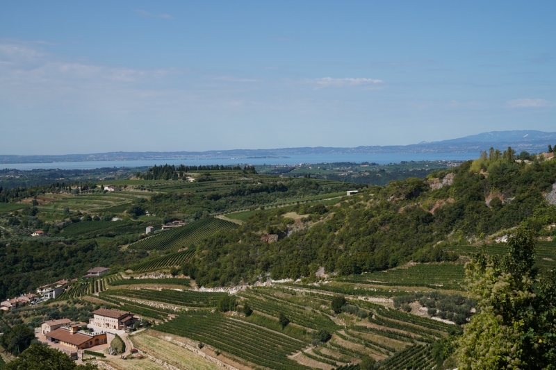 walking up to San Giorgio, view west to lake Garda