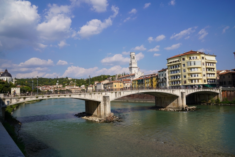 Garibald bridge and the Dome of Verona