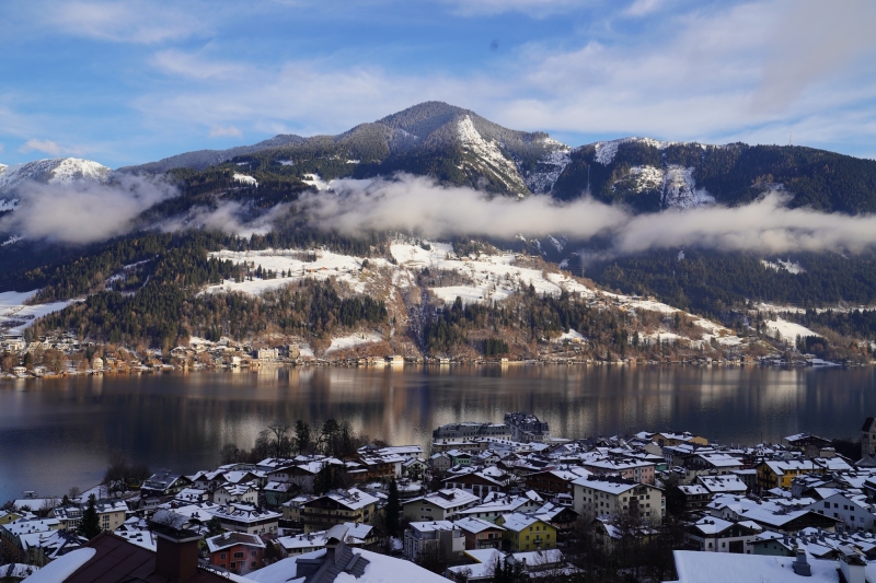 Primera vista desde el balcón de nuestra "cabaña" en Zell am See