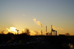 Morning traffic from the east