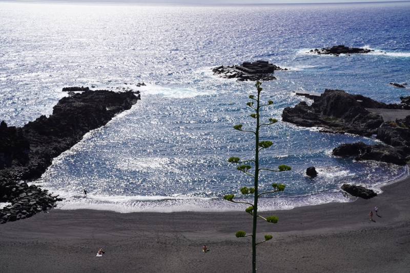 Black beach from above