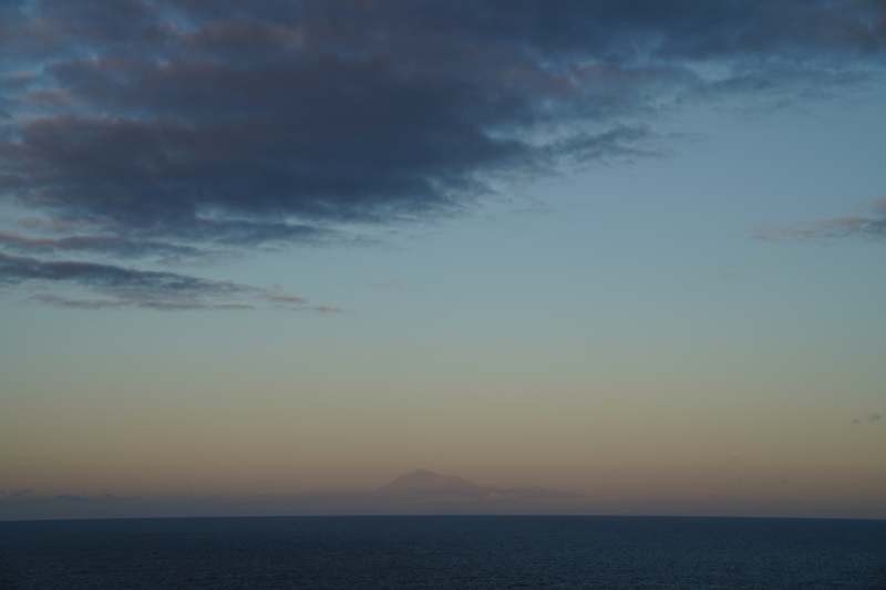 On the horizon :  Mount Teide ( 3715 m, 12188 ft) , Island of Tenerife