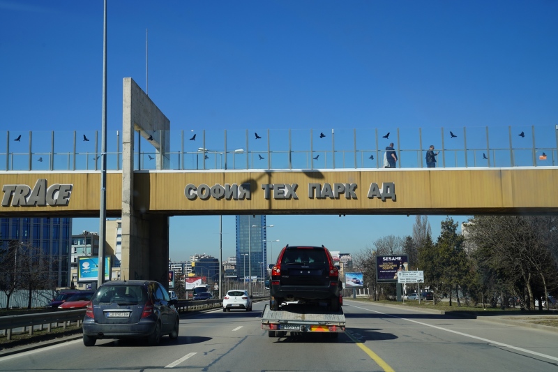 Communist style pedestrian bridge