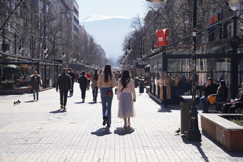 Vitosha Boulevard in Spring-Sunshine