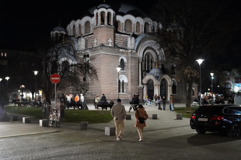 Evening walk passing the Temple of the Seven Saints