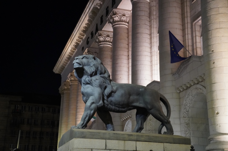 Lyon in front of Sofia City Court House