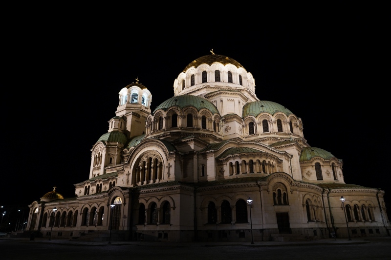 St. Alexander Nevski Cathedral at night
