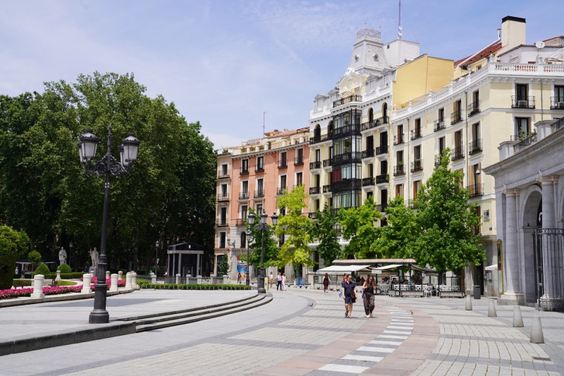 on the backside of the Teatro Real