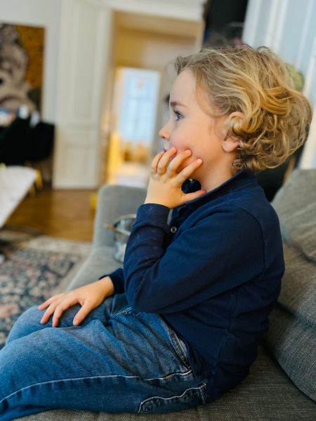 Leo watching TV ( Netflix garbage, unfortunately )