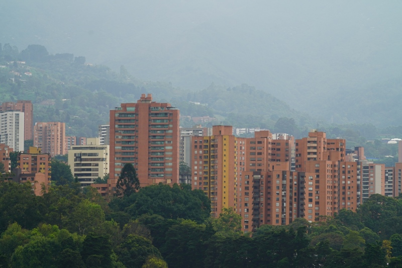 Torres de apartamentos vistas de la terraza