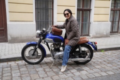 Lady Camila on Dady´s bike