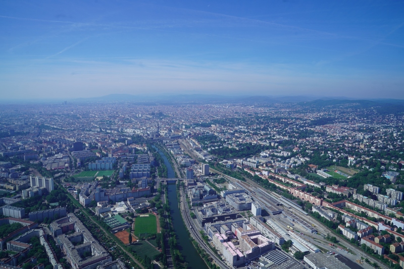 Danube Channel separating 19th and 20th District of Vienna