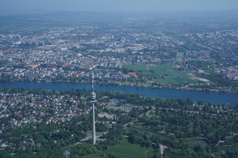 Danube-Tower ( ca. 250 m, 1790 ), near basis : Monument for the beloved Star-Criminal Che Guevara
