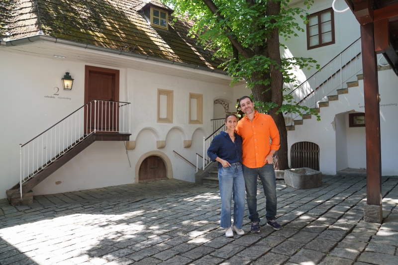 En el patio de la Casa Beethoven ( ahora museo )