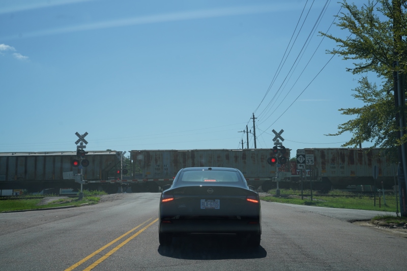 Train-crossing ahead