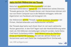 2023-08-22  Suckerborg ist verbittert, daß Threads bereits Geschichte ist