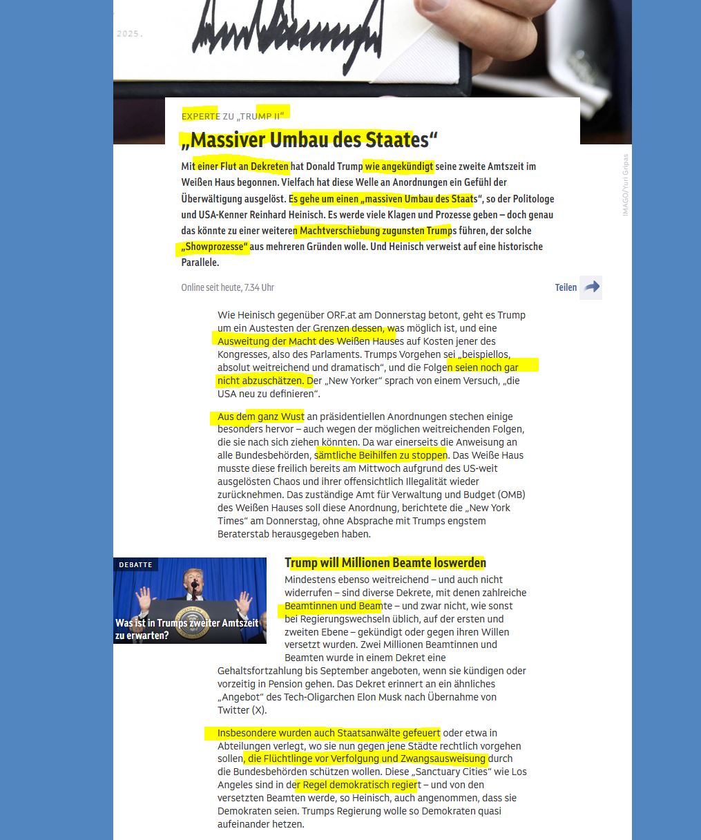 2025-02-01  dieser Trump will, einfach so, die Transformation der USA in ein kommunistisches 3.Welt-Scheißloch beenden, Globalisten konsterniert