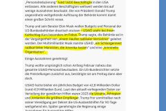 2025-02-24  wichtig ist, dass niemals konkret über die von Trump & Musk kritisierten Ausgaben von USAID berichtet wird