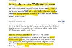 2025-03-11  im Sprachkurs hatten´s das Wort ´Waffenverbotszone´ noch nicht gelernt, so weit so Gutt