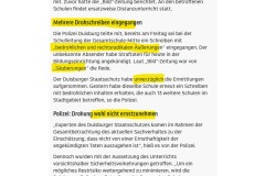 2025-04-07  rechtsradikale Bedrohung wohl nicht ernst zu nehmen, so die Polizei