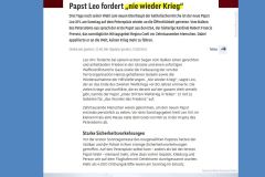 2025-05-12  das Pontifikat fängt ja gut an, der Leo haut sich glatt mit dem Donald auf a Packl, US-Demokratinnen & EU-Tyranninnen empört