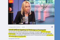 2025-08-14  Frauenquoten in Kunst und Kultur, aber nicht bei der Müllabfuhr und den Kanalräumern, so Schmidt (SPÖ) mit feministischem  Weitblick
