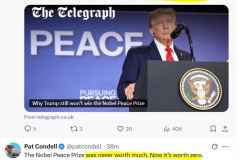 2025-10-10  remember folks, Obama got one literally for nothing so the juice isn´t worth the squeeze