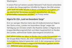 2025-11-02  es sollen Tausende Christen massakriert worden sein, so Trump, hat aber, wie üblich, keine Beweise vorgelegt